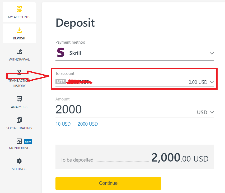 how to deposit exness trading account 3